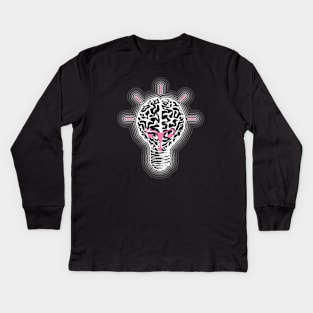 Light bulb brain, feminine creative idea, feminine thinking power Kids Long Sleeve T-Shirt